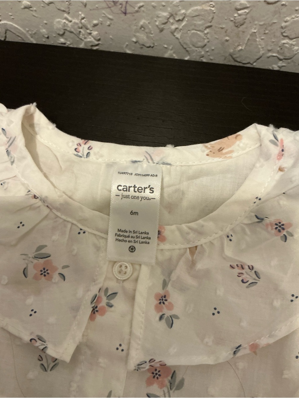 Carter's Cream Floral Ruffle Button-Front Dress - Picture 5 of 6